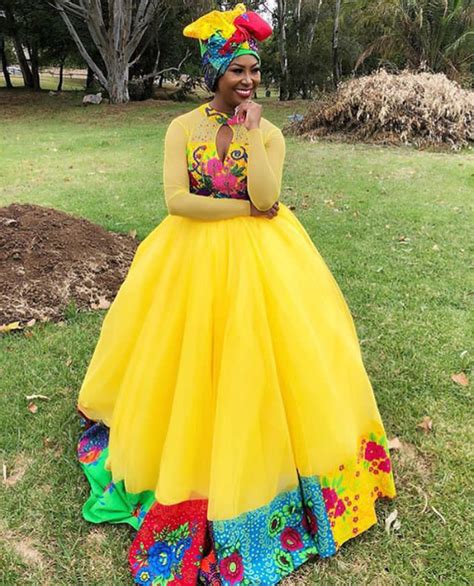 So you can match with your traditional wedding invite, traditional wedding cake or deco. Bride In Yellow Tsonga Traditional Wedding Dress With Doek ...