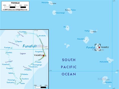 Fizyczna Mapa Tuvalu Ezilon Mapy Tuvalu Island Gilbert Islands