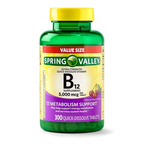 Spring Valley Vitamin B12 Tablets 5000mcg 300 Count