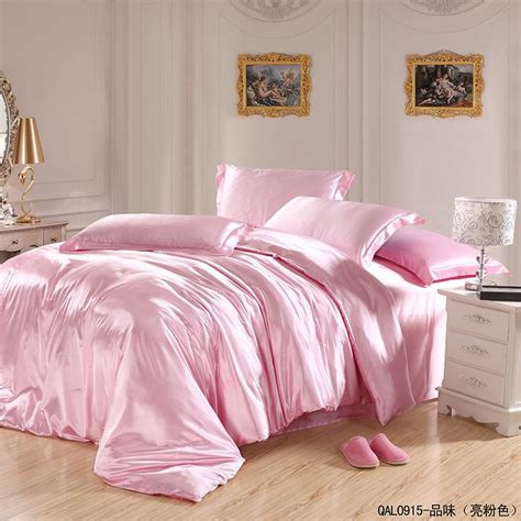 Taste Light Pink Bedding Silk Bedding Bedding Sets Satin Bedding Pink Bedding