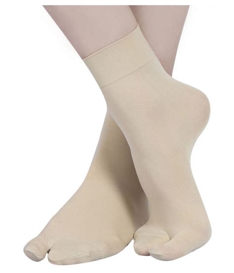 N2s Next2skin Womens Ankle Length Opaque Thumb Socks Beige Pack