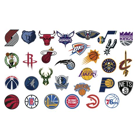 All Nba Teams Names And Logos Nba Decal Stickers Basketball Team