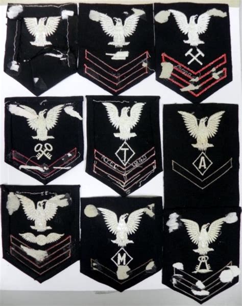 Collection Of 9 Wwii Us Naval Rating Patches