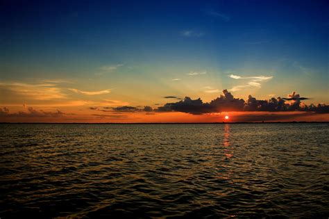 Sunset Daocean Sea Clouds Brevard Florida Wallpapers Hd Desktop