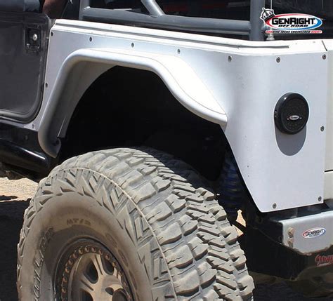 Genright Jeep 4 Inch Extreme Rear Tube Flare Set Steel Ideal Off Road