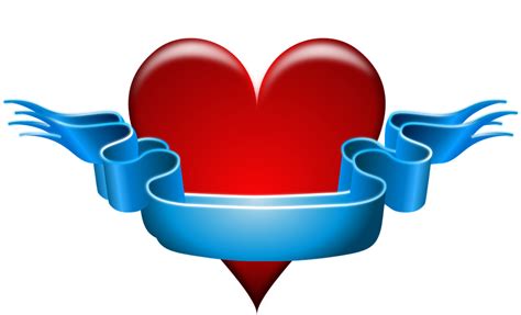 Free Vector Graphic Heart Ribbon Red Blue Banner Free Image On