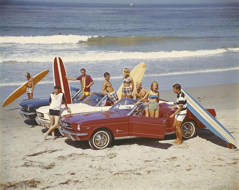 Friends With Surfboards In Car On Beach By Tom Kelley Archive Beach