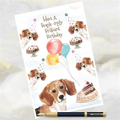 Beagle Dog Birthday Card Funny Beagle Dog Birthday Card Etsy