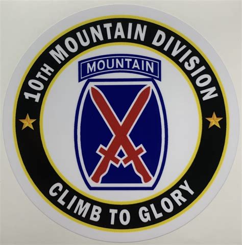 Us Army 10th Mountain Division Climb To Glory Sticker Decal Patch Co