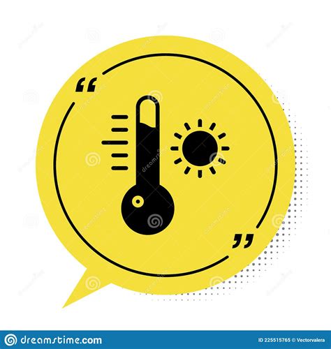 Black Meteorology Thermometer Measuring Icon Isolated On White