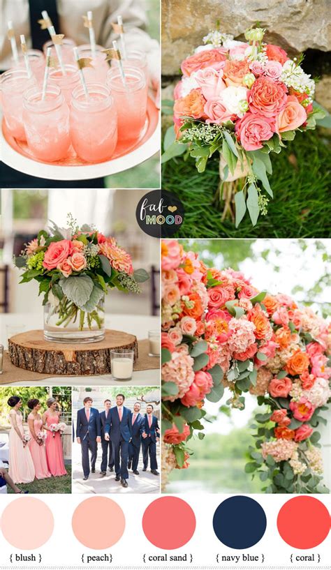 Coral Peach And Navy Blue Wedding Theme Theme Image