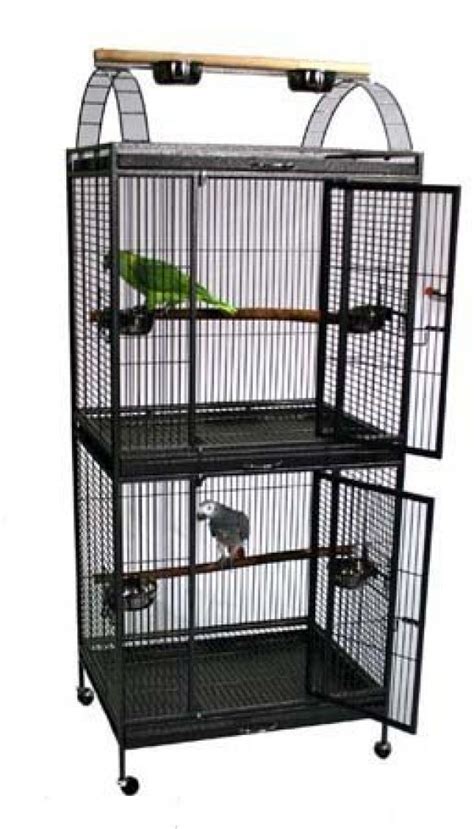 Extra Large Double Stackable Decker Bird Cage 30 X 24 X 74 Black