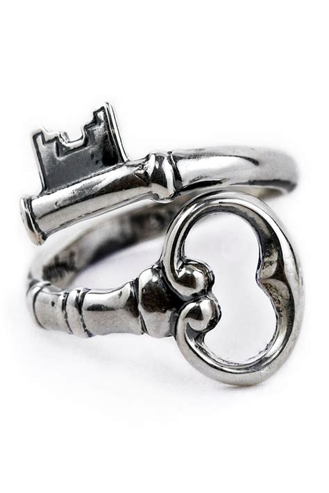 Skeleton Key Ring Vintage Style Adjustable Sterling Silver Key Ring Etsy