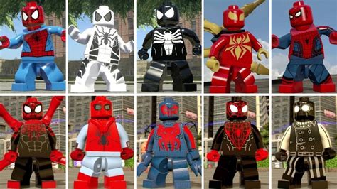 All Spider Man Suits In Lego Marvel Videogames Youtube