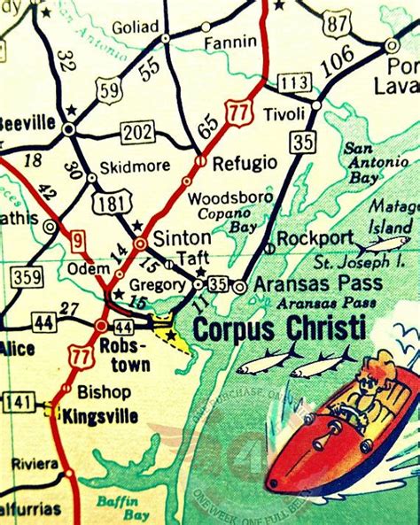Corpus Christi Map Art Print Mid Century Map Art Print Map Art Corpus