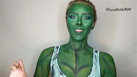 She Hulk Cosplay Makeup Bodypaint Tutorial Youtube
