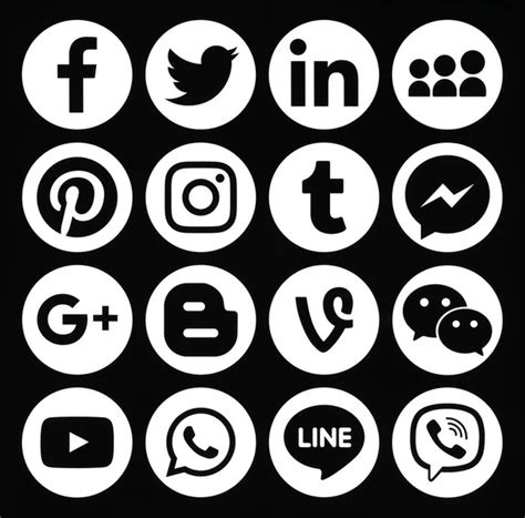 Arriba Foto Logos Redes Sociales Blanco Y Negro Alta Definici N