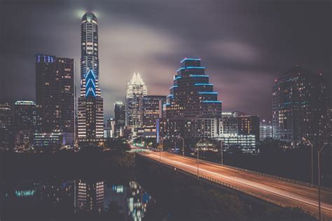 Austin Texas Downtown Skyscrapers Skyline Panorama Paisaje Urbano Por
