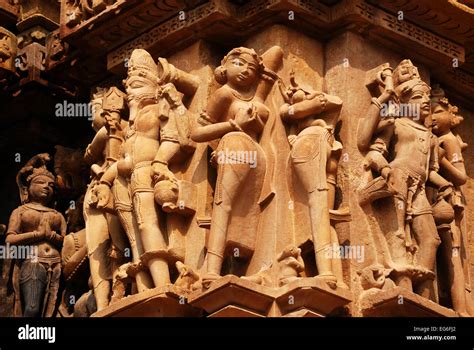 Stone Carvings At Khajuraho Temple India Stock Photo Alamy