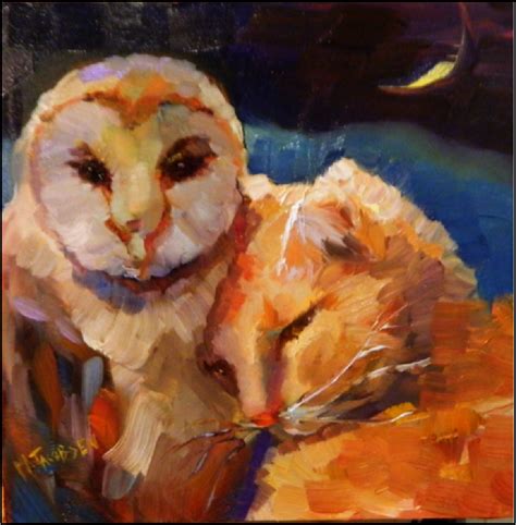 Paint Dance The Owl And The Pussycat 8x8 Original Oil On Museum Quality Gessoboard Nursery