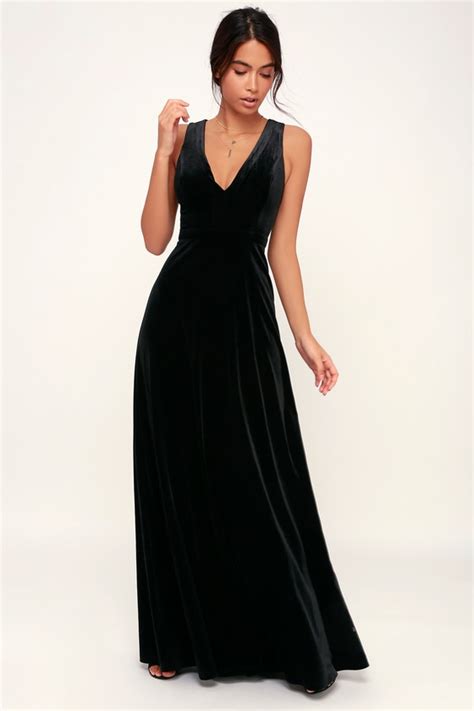 Lovely Black Dress Velvet Maxi Dress Black Velvet Dress Lulus