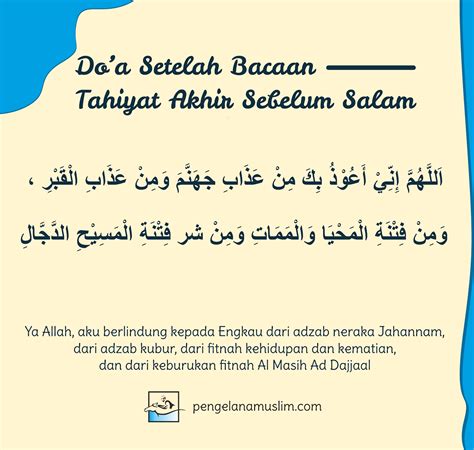 Doa Sebelum Memberi Salam Selepas Tahiyat Akhir Dalam Rumi Dan