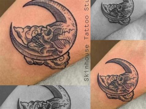Skull tattoo art back shoulder tattoo. tattoo portfolio tattoo studio longmont | Skinhouse Studio