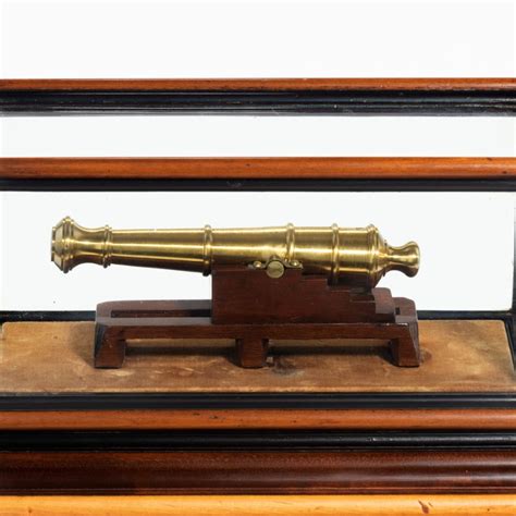 A Miniature Brass Cannon In A Presentation Case Wick Antiques