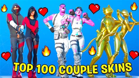 Top 100 Couple Skins With Best Fortnite Dances And Emotes Youtube