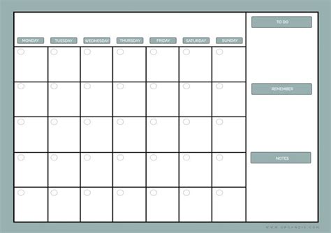 Diy Monthly Planner Dry Erase Calendar Free Printable Kertas