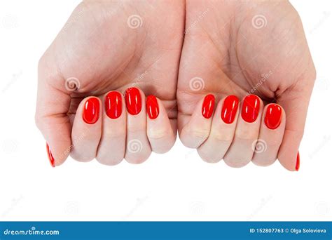 Woman Hands With Manicured Red Nails Stock Image Image Of Femininity Healthcare 152807763
