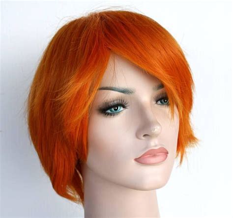 Orange Short Wig Red Orange Short Hair Synthetic Wig Ready To Ship