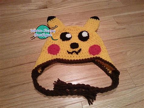 Ravelry Pokemon Pikachu Ear Flaps Hat 6 Sizes Pattern By Sissy Johnson