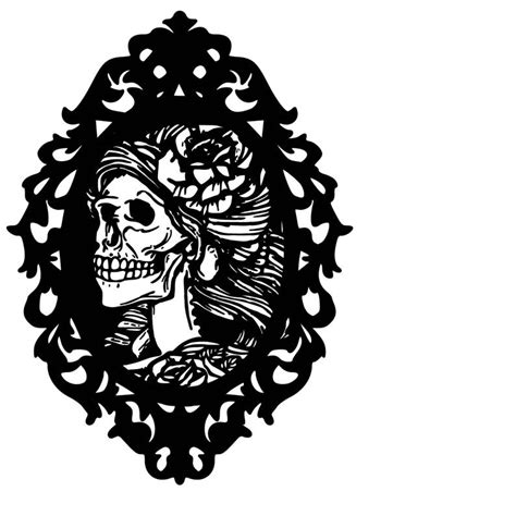 Skull Cameo Svg Cutting File Etsy