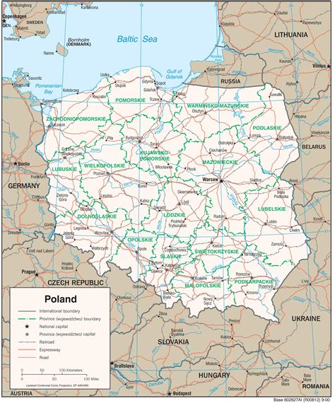 Mapa De Polonia Regiones De Esquema Detalladas En Blanco Y Negro Del Images