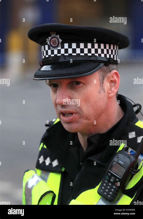 chief inspector of the british transport police stuart middlemass speaks to gathered media at
