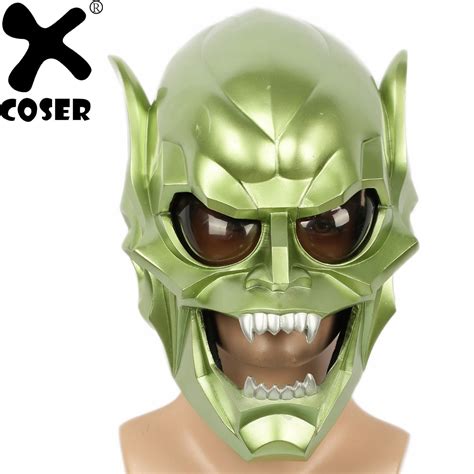 This website is not affiliated with spiderman attack of green goblin. XCOSER New Sale Spider Man Green Goblin Mask Men Cool Full Face Party Cosplay Accessories Devil ...