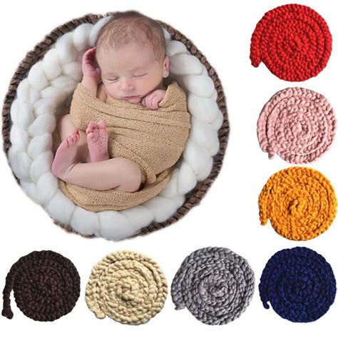 Newborn Photography Props Baby Photo Blanket Baby Posing Knitting Wool