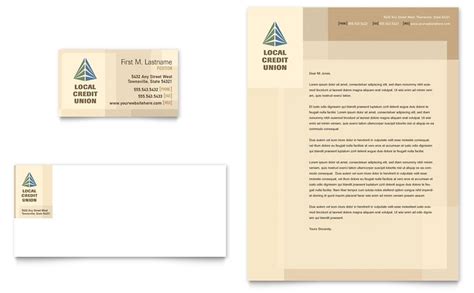 Create your own professional letterhead with this simple template. Credit Union & Bank Business Card & Letterhead Template ...