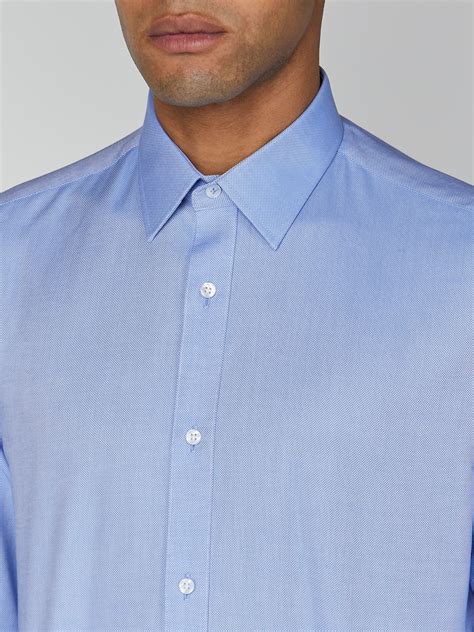 Mens Sky Blue Long Sleeve Oxford Formal Shirt Ben Sherman