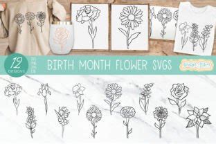 Birth Month Flower Svgs Graphic By Jordynalisondesigns Creative Fabrica