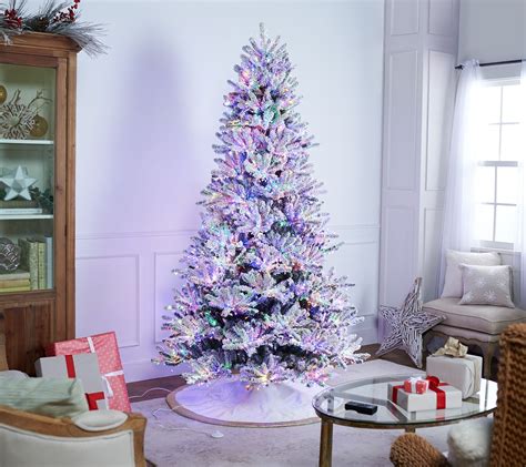 Santas Best Starry Light 75 Flocked Multi Function Microlight Tree