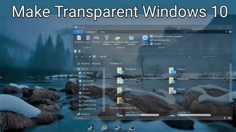 Make Windows 10 Taskbar Transparent Youtube