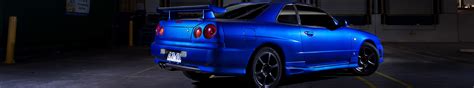Wallpaper 5760x1080 Px Blue Cars Car Nissan Skyline Gt R Skyline