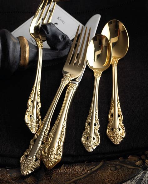 Wallace Silversmith Antique Baroque Gold Plated Flatware Traditional