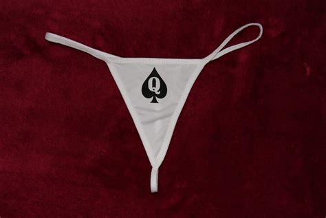 Reine Of Spades Hotwife String Sexy Sous V Tement Bbc Cocu Blanc Logo Noir Ebay