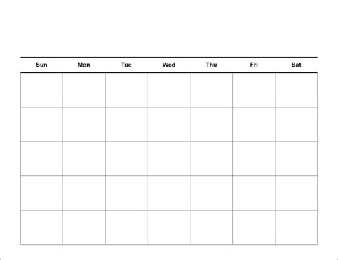 Free Printable Monthly Calendar Grid Blank Monthly Calendar Template