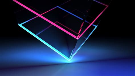 Glassy Neon Cube Wallpapers Hd Wallpapers Id 28121