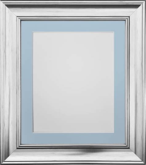 Frames By Post Scandi Vintage Silver Picture Photo Frame With Blue