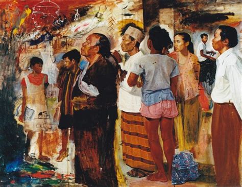 Ssudjojono 1913 1986 “perusing A Poster” 1956 Indonesian Art
